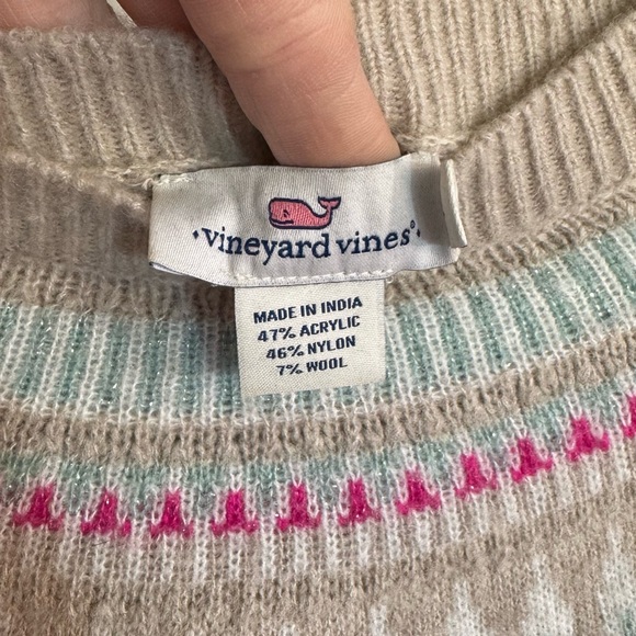 Vineyard Vines Cream and Blue Sweater - Picture 3 of 12